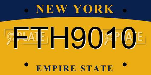 FTH9010 New York License Plate