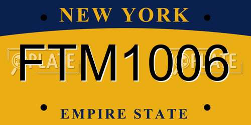 FTM1006 New York License Plate