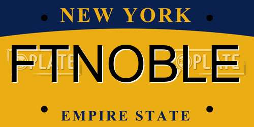 FTNOBLE New York License Plate