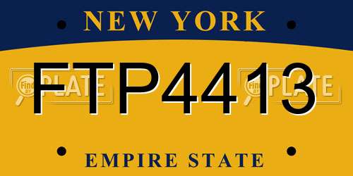 FTP4413 New York License Plate