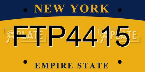 FTP4415 New York License Plate