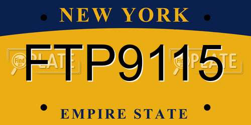 FTP9115 New York License Plate