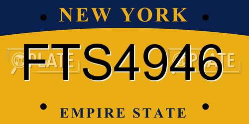 FTS4946 New York License Plate