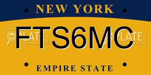 FTS6MC New York License Plate