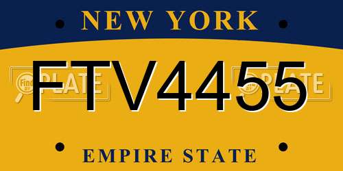 FTV4455 New York License Plate