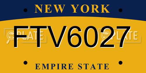 FTV6027 New York License Plate