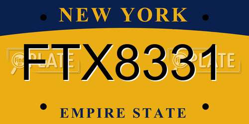 FTX8331 New York License Plate