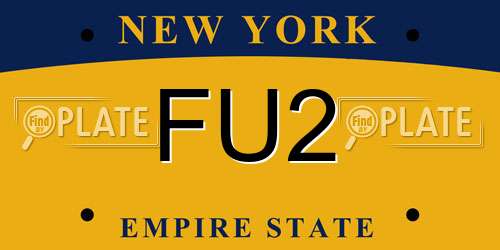 FU2 New York License Plate