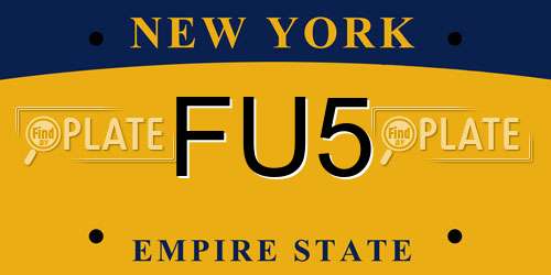 FU5 New York License Plate