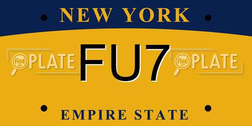 FU7 New York License Plate