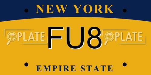 FU8 New York License Plate
