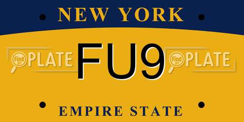 FU9 New York License Plate