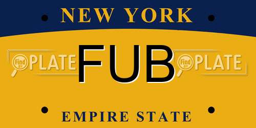 FUB New York License Plate
