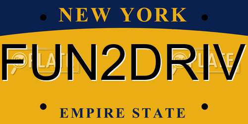FUN2DRIV New York License Plate