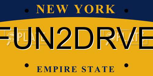 FUN2DRVE New York License Plate