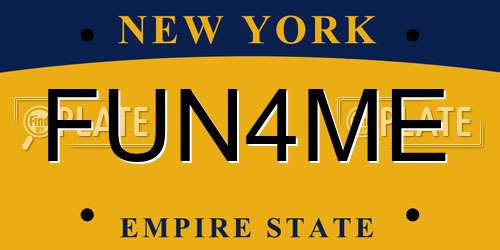 FUN4ME New York License Plate