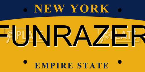 FUNRAZER New York License Plate
