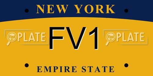 FV1 New York License Plate