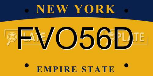 FVO56D New York License Plate