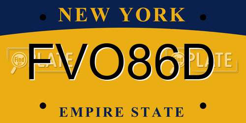 FVO86D New York License Plate
