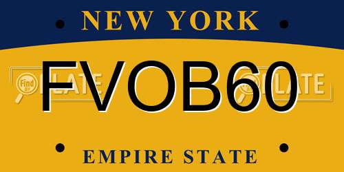 FVOB60 New York License Plate