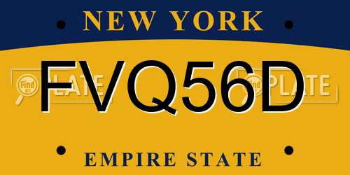 FVQ56D New York License Plate