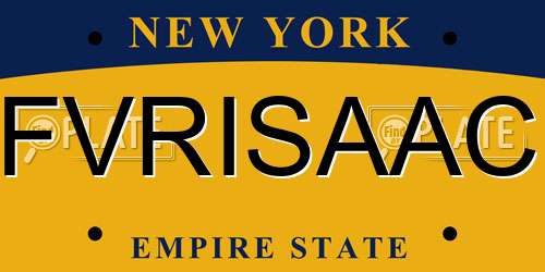 FVRISAAC New York License Plate
