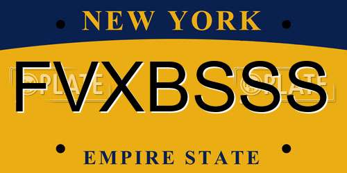 FVXBSSS New York License Plate