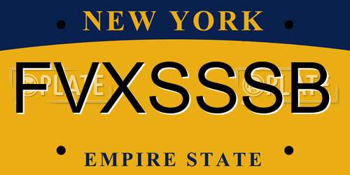 FVXSSSB New York License Plate
