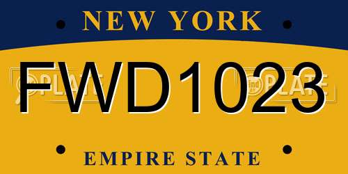 FWD1023 New York License Plate