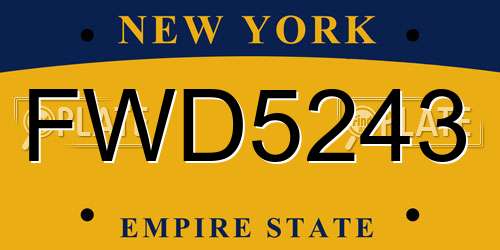 FWD5243 New York License Plate