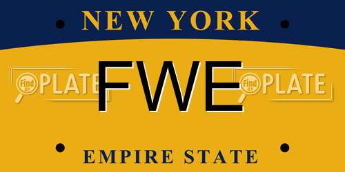 FWE New York License Plate
