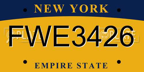 FWE3426 New York License Plate