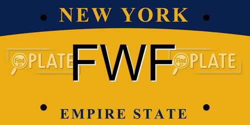 FWF New York License Plate