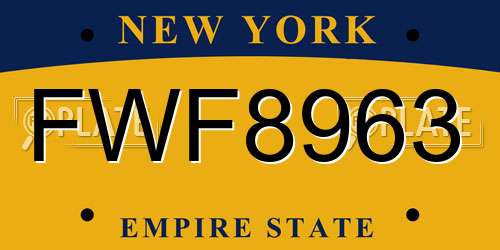 FWF8963 New York License Plate