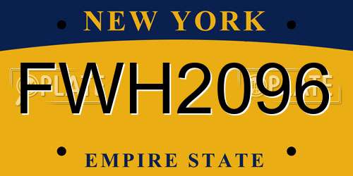 FWH2096 New York License Plate