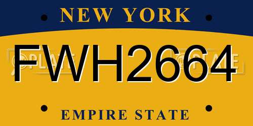 FWH2664 New York License Plate