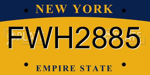 FWH2885 New York License Plate