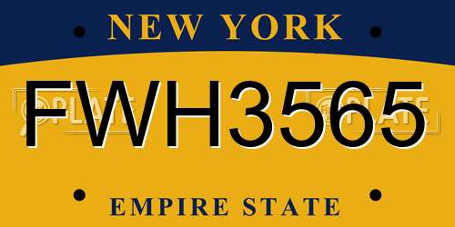FWH3565 New York License Plate