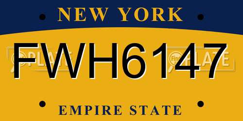FWH6147 New York License Plate