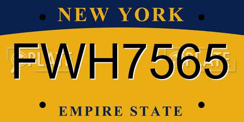 FWH7565 New York License Plate