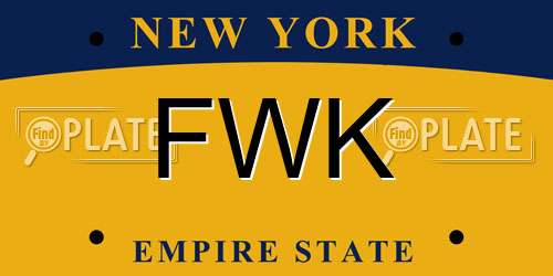 FWK New York License Plate