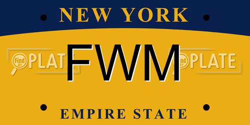 FWM New York License Plate