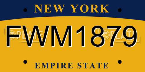 FWM1879 New York License Plate