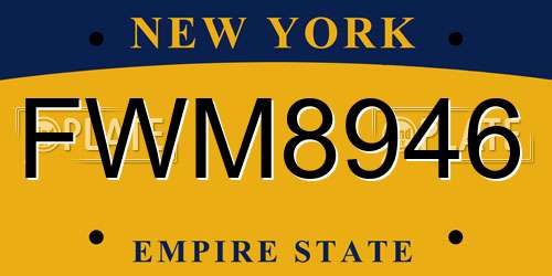 FWM8946 New York License Plate