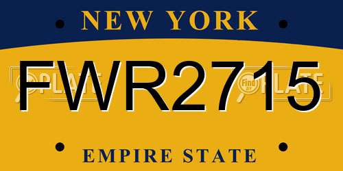 FWR2715 New York License Plate