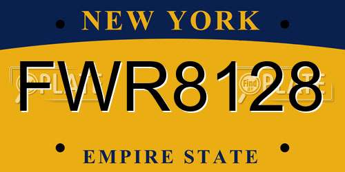 FWR8128 New York License Plate