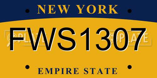 FWS1307 New York License Plate