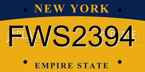 FWS2394 New York License Plate