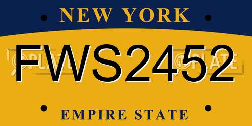 FWS2452 New York License Plate